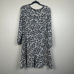 LOFT Black and White Leopard Dress - Sz 14